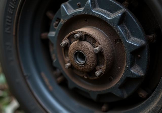 Cerchi auto sporchi e opachi prima della rigenerazione